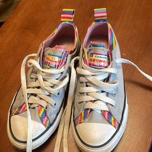 Kids rainbow converse shoes junior size 1